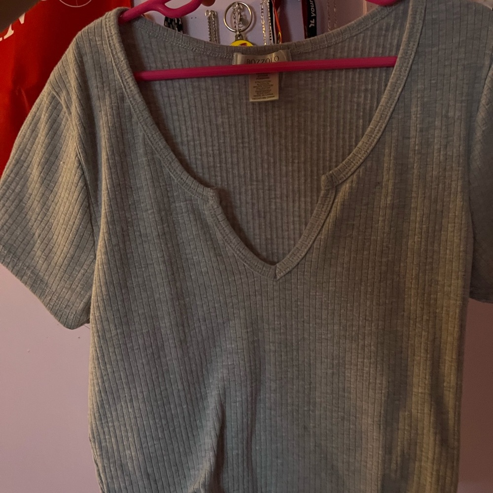 Gray crooked shirt